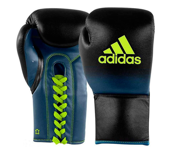 Фото перчатки боксерские glory professional черно-синие adibcm06