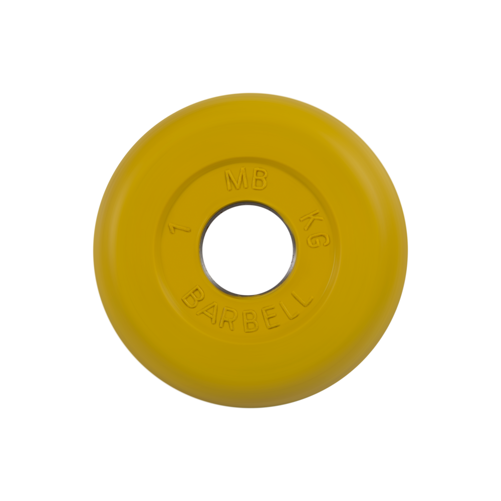 Фото диск обрезиненный "стандарт", жёлтый, 1 кг mb-pltc31-1