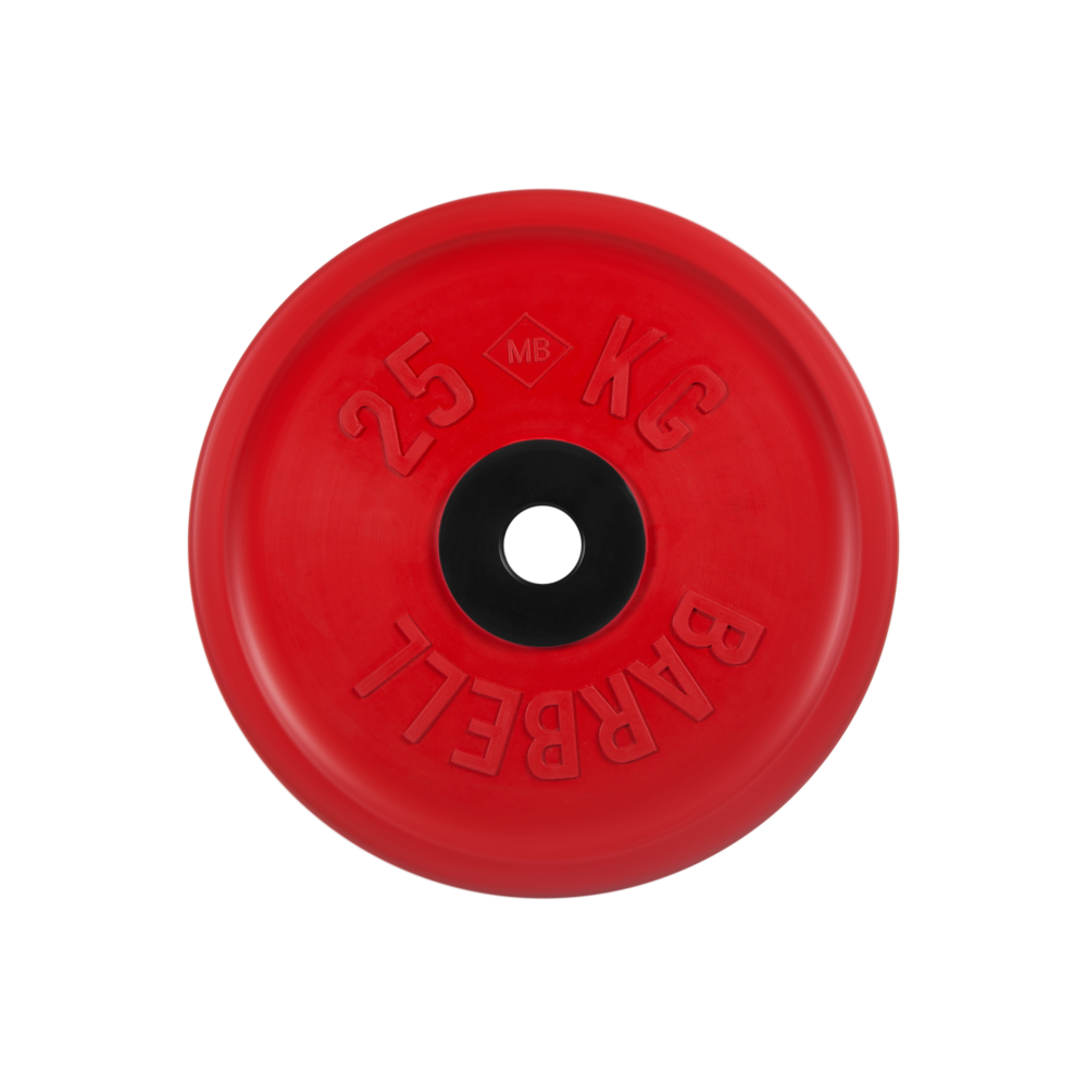 Фото диск обрезиненный "евро-классик", красный, 25 кг mb-pltce-25