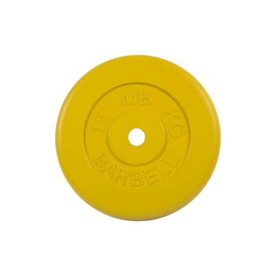 Фото диск обрезиненный "стандарт", жёлтый, 15 кг
