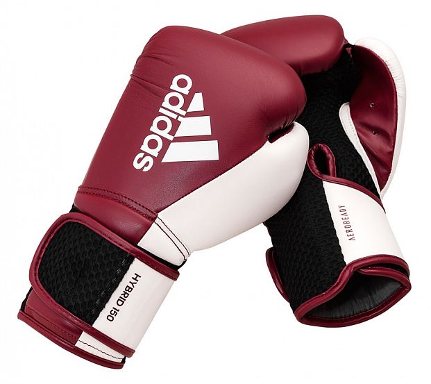Фото перчатки боксерские hybrid 150 бордово-белые adih150tgw