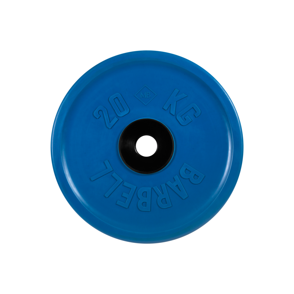 Фото диск обрезиненный "евро-классик", синий, 20 кг mb-pltce-20