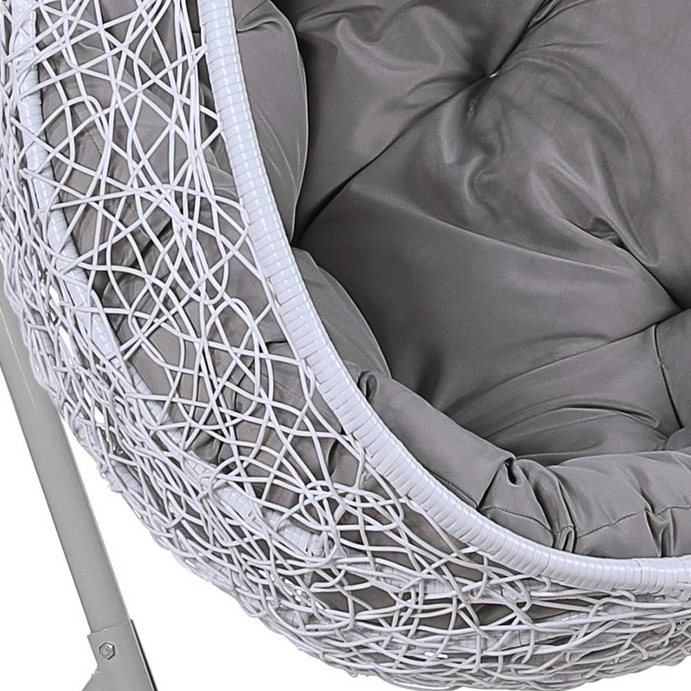 Фото подвесное кресло из искусственного ротанга afm-219c white