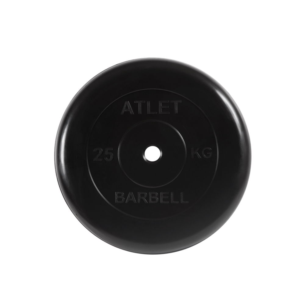 Фото диск обрезиненный, чёрного цвета, 50 мм, 25 кг mb-atletb51-25