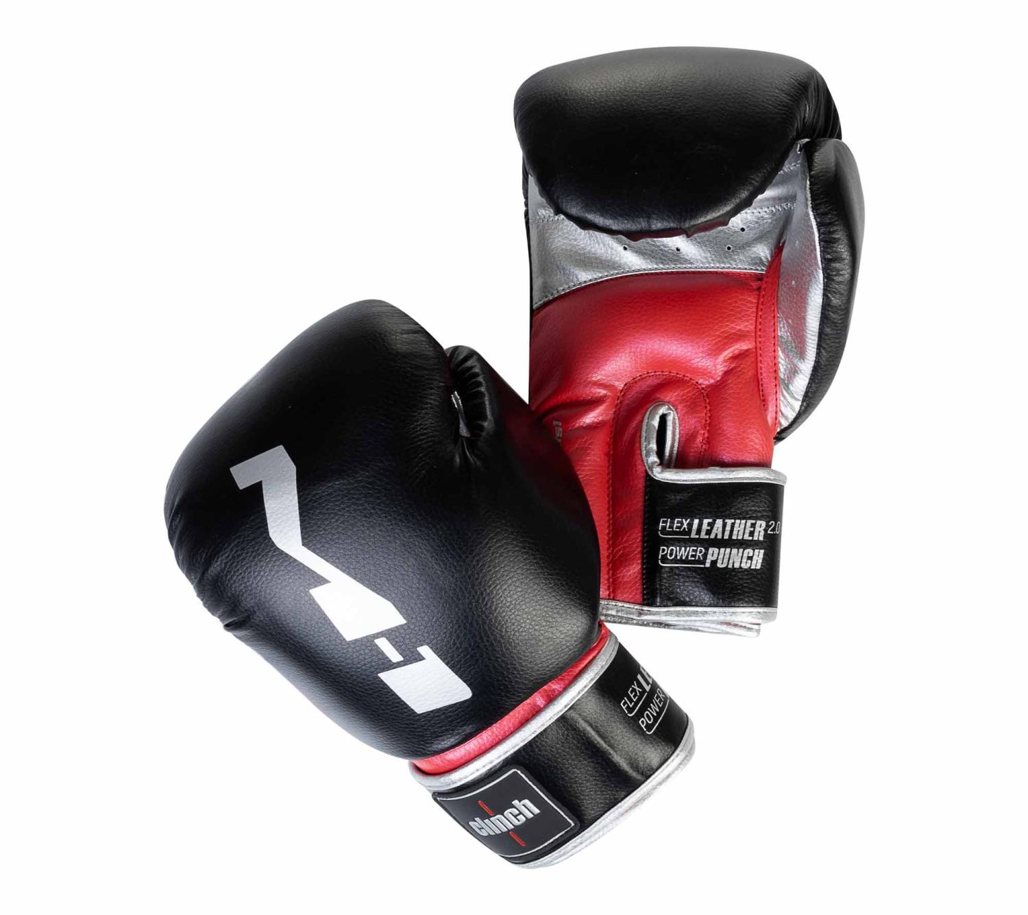 Фото перчатки боксерские clinch m1 черно-красно-серебристые c146