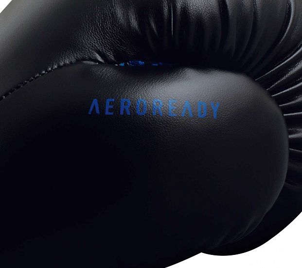 Фото перчатки боксерские hybrid 80 черно-синие adih80