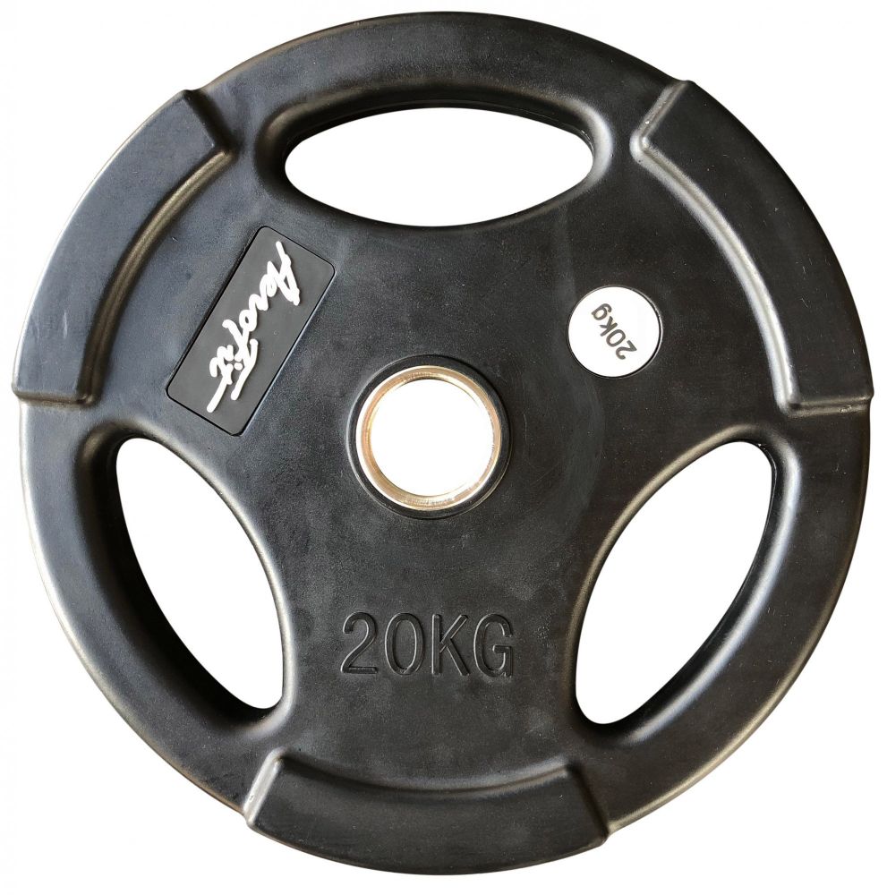 Фото олимпийский обрезиненный диск aerofit 20 кг, черный матовый