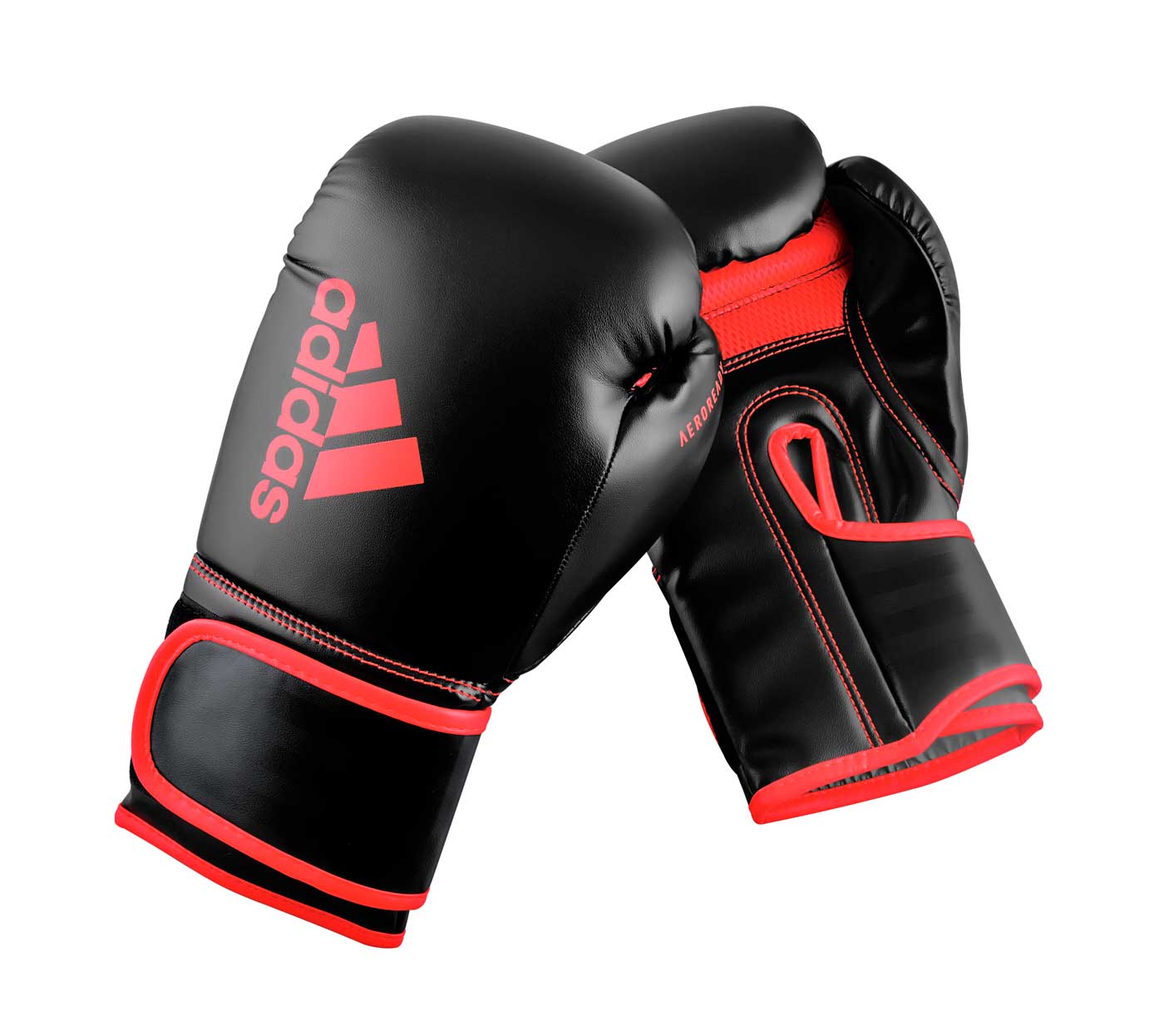 Фото перчатки боксерские hybrid 80 черно-красные adih80