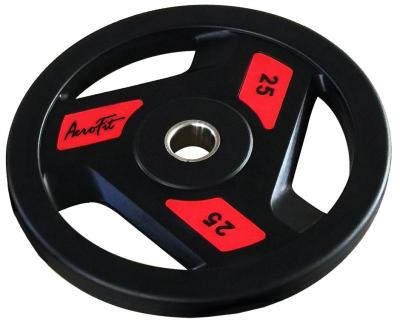 Олимпийский обрезиненный диск Aerofit 25 кг, черно-красный