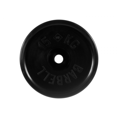 Фото диск обрезиненный "евро-классик", чёрный, 51 мм, 15 кг mb-pltbe-15