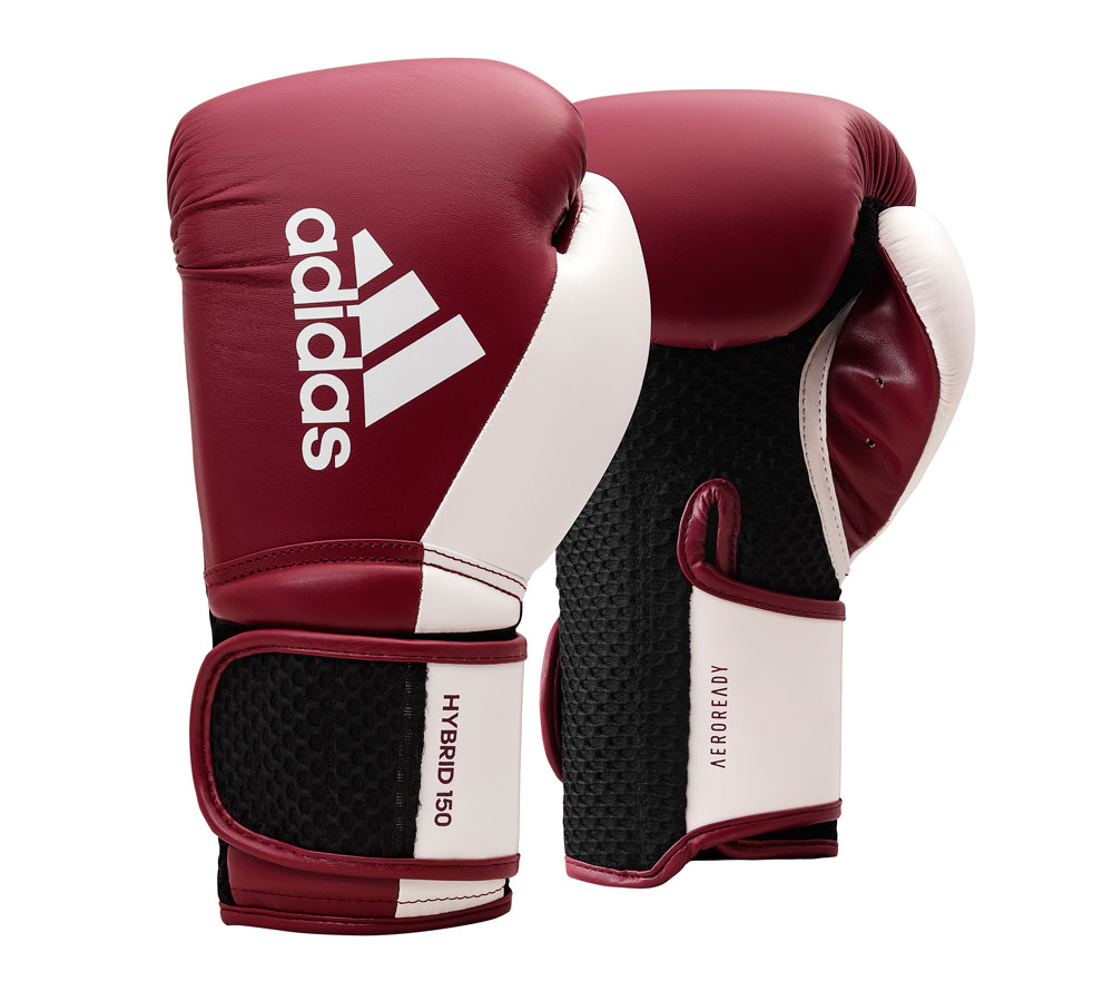 Фото перчатки боксерские hybrid 150 бордово-белые adih150tgw