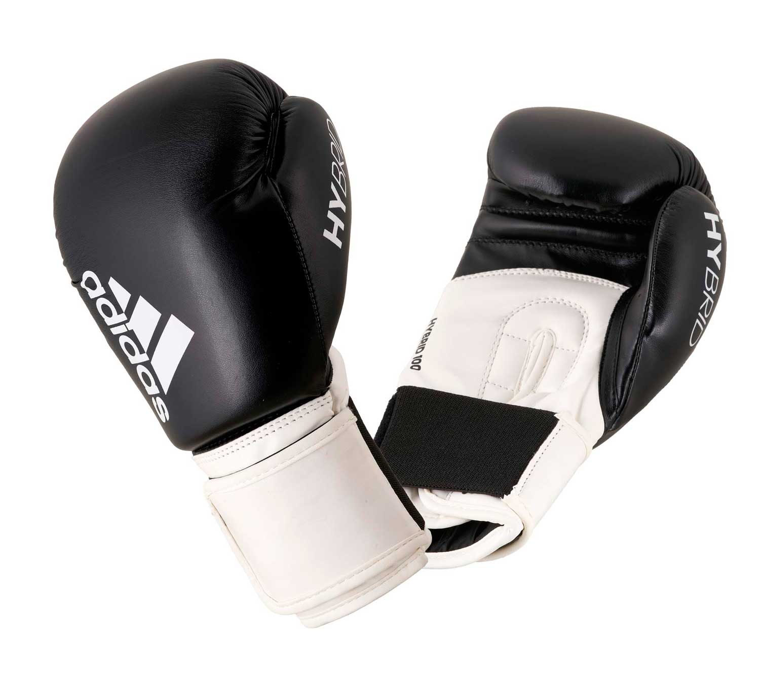 Фото перчатки боксерские hybrid 100 черно-белые adih100