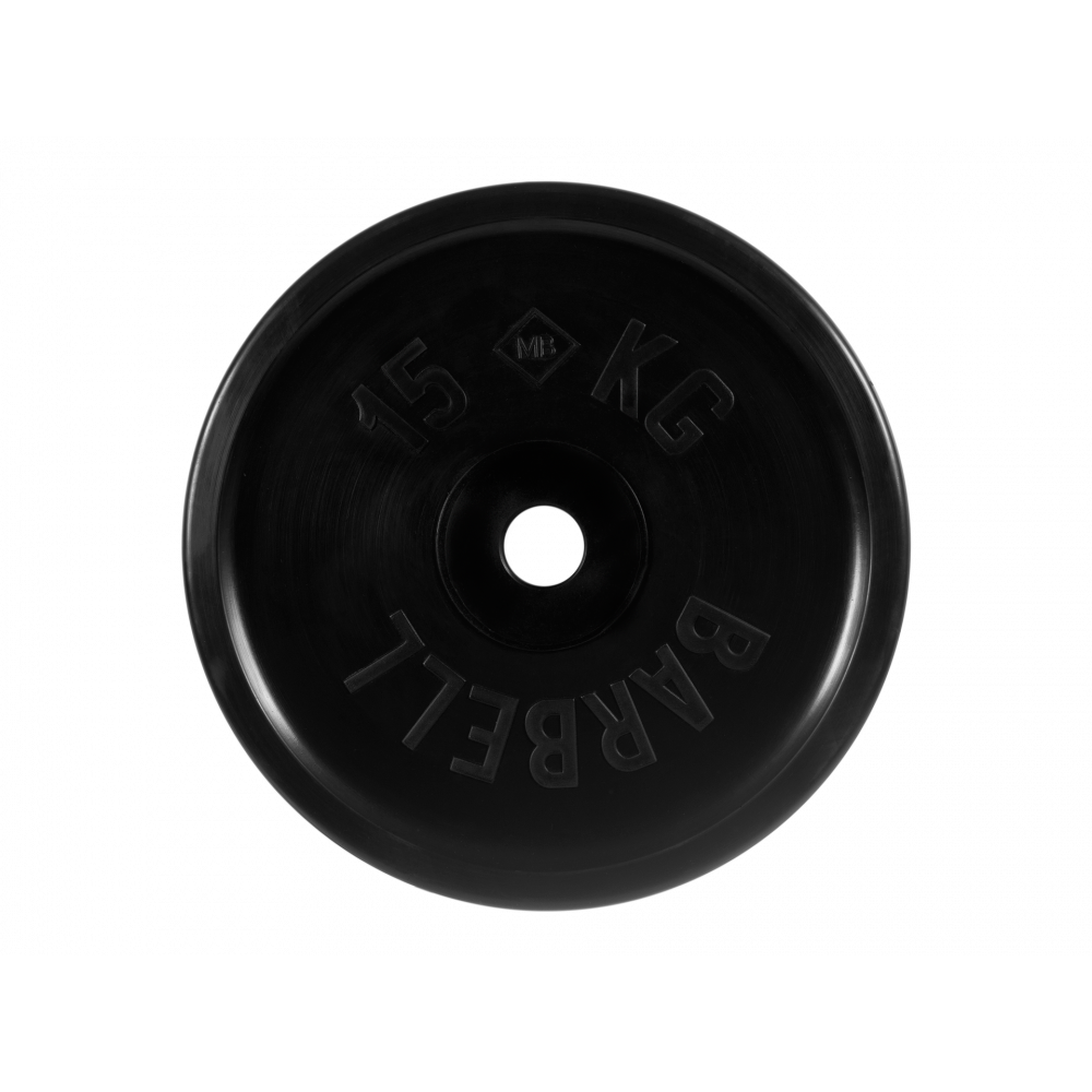 Фото диск обрезиненный "евро-классик", чёрный, 51 мм, 15 кг mb-pltbe-15