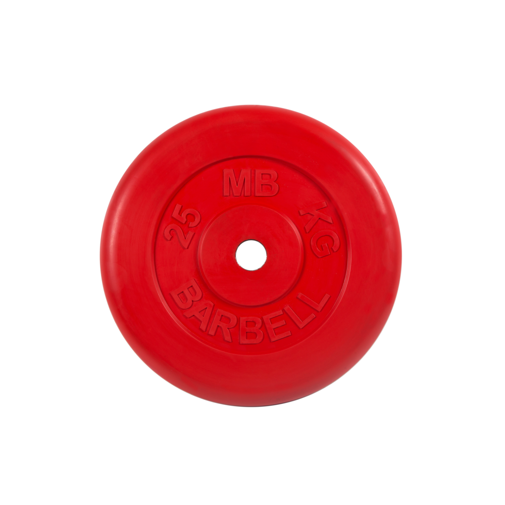 Фото диск обрезиненный "стандарт", красный, 25 кг mb-pltc31-25