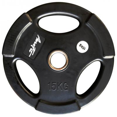 Олимпийский обрезиненный диск Aerofit 15 кг, черный матовый