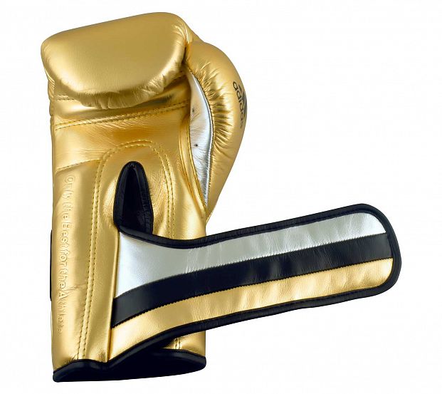 Фото перчатки боксерские adispeed metallic золото-серебристо-черные adisbg501prom