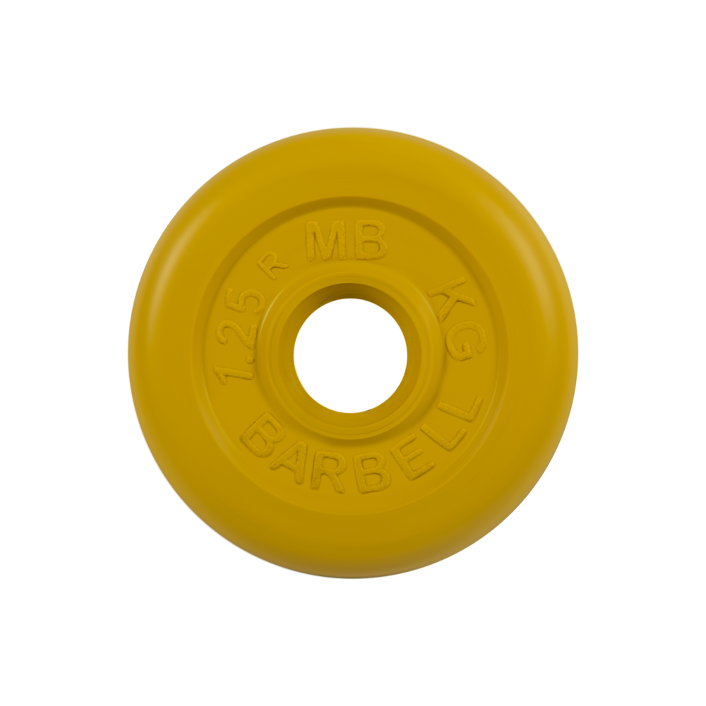 Фото диск обрезиненный "стандарт", жёлтый, 1,25 кг mb-pltc31-1,25