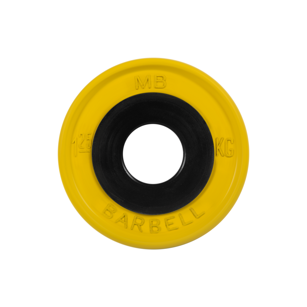Фото диск обрезиненный "евро-классик", жёлтый, 1,25 кг mb-pltce-1,25