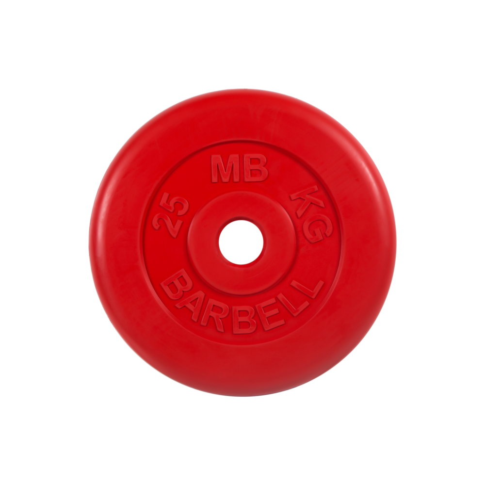 Фото диск обрезиненный "стандарт", красный, 25 кг mb-pltc51-25