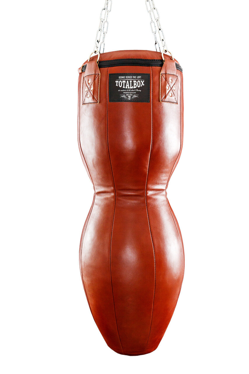 Фото мешок кожаный боксерский "loft фигурный" totalbox 40/30х120см, вес 50 кг