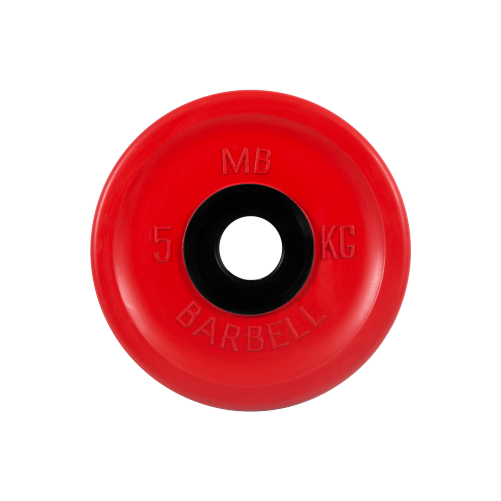 Фото диск обрезиненный "евро-классик", красный, 5 кг mb-pltce-5