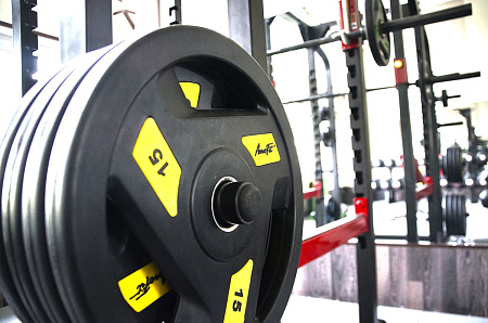 Фото олимпийский обрезиненный диск aerofit 20 кг, черно-синий