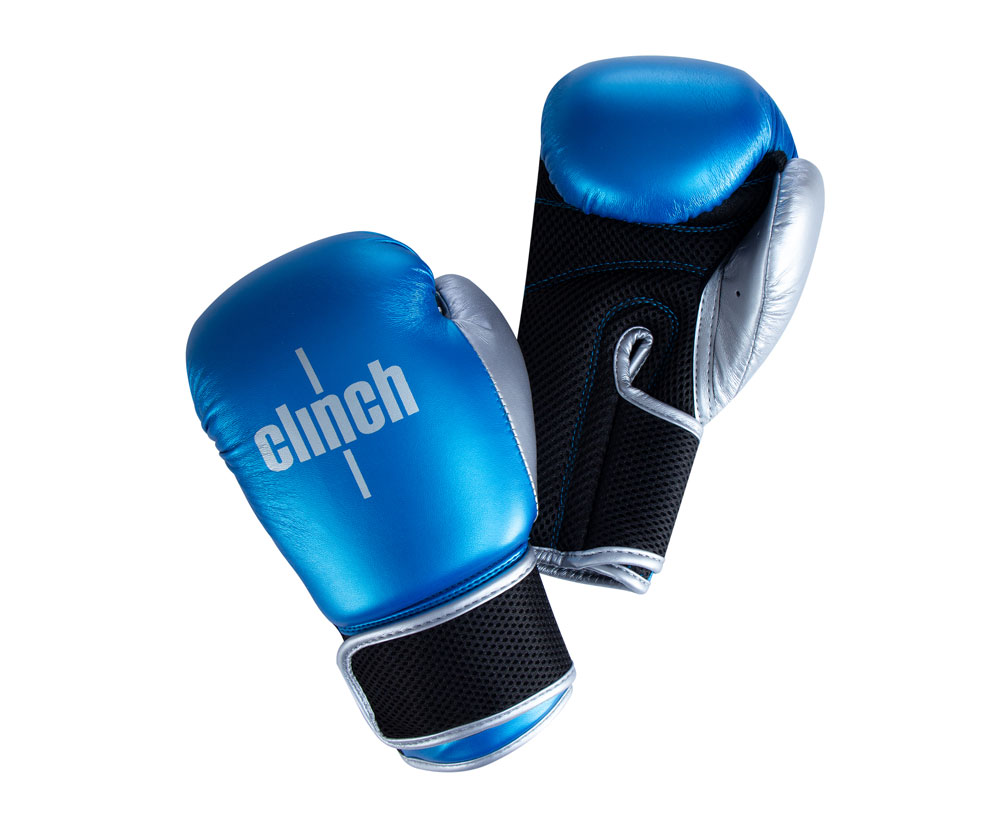Фото перчатки боксерские clinch kids сине-серебристые c127