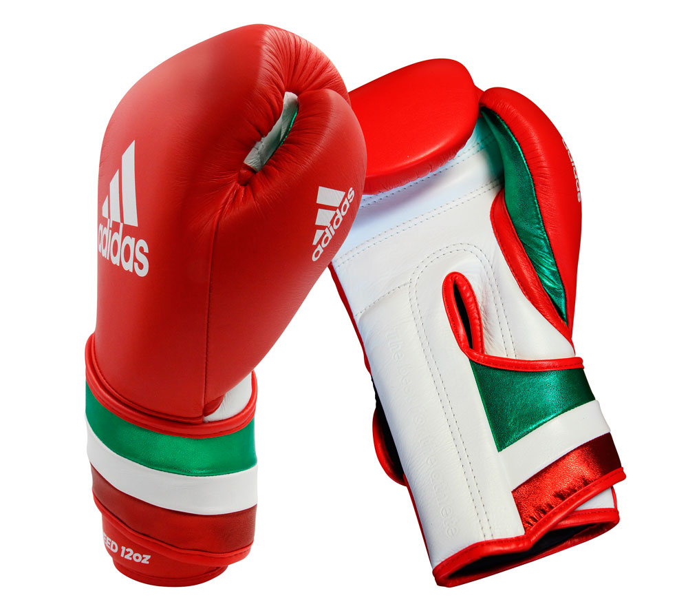 Фото перчатки боксерские adispeed бело-сине-красные adisbg501pro