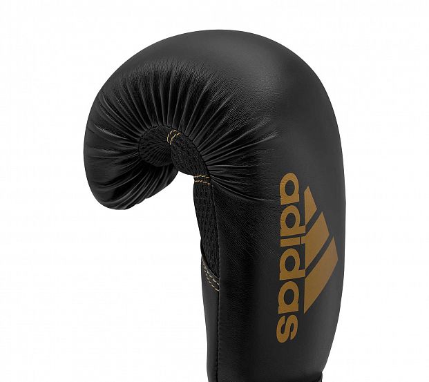 Фото перчатки боксерские hybrid 80 черно-золотые adih80