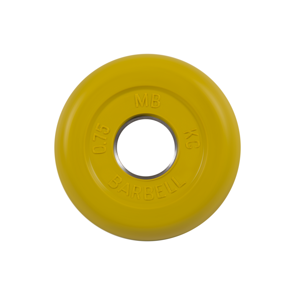 Фото диск обрезиненный "стандарт", жёлтый, 0,5 кг mb-pltc31-0,5