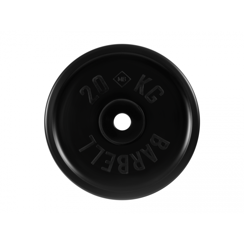Фото диск обрезиненный "евро-классик", чёрный, 51 мм, 20 кг mb-pltbe-20