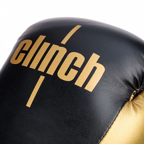 Фото перчатки боксерские clinch aero черно-золотые c135