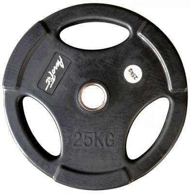 Олимпийский обрезиненный диск Aerofit 25 кг, черный матовый