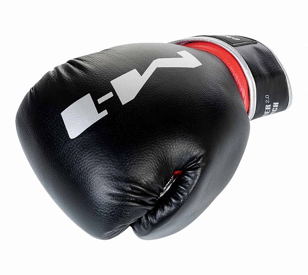 Фото перчатки боксерские clinch m1 черно-красно-серебристые c146