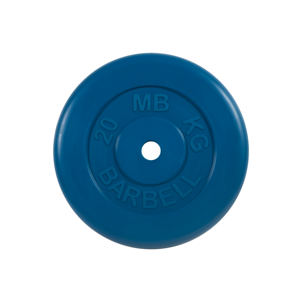 Фото диск обрезиненный "стандарт", синий, 20 кг mb-pltc31-20