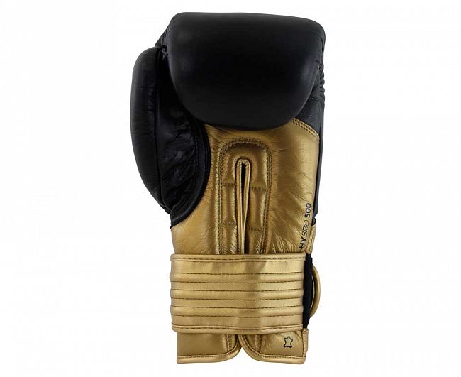 Фото перчатки боксерские hybrid 300 черно-золотые adih300